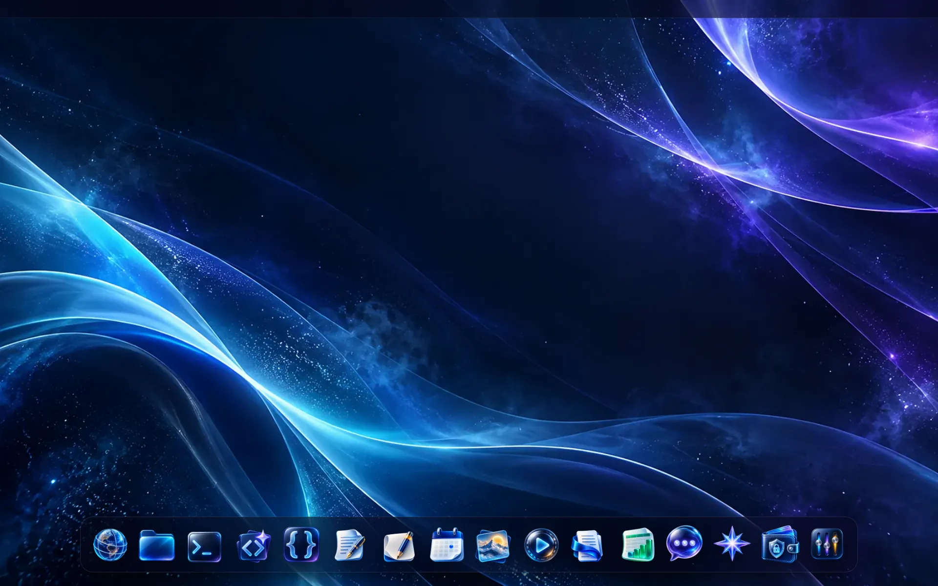 XerisOS desktop with the app dock